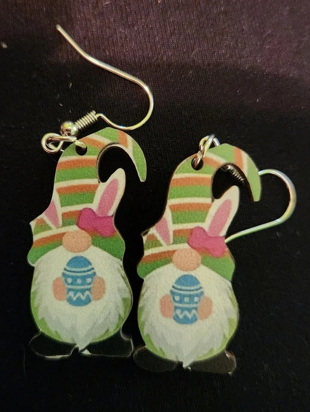 🎉 Easter Theme Wooden Gnome Earrings